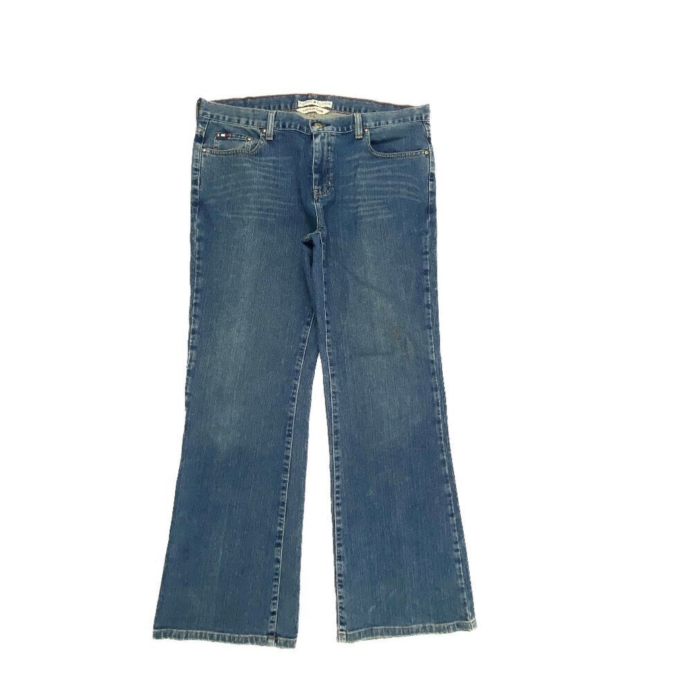 Tommy Hilfiger‎ Low Rise Flare Women's size 14 Medium Wash Blue Denim Jeans